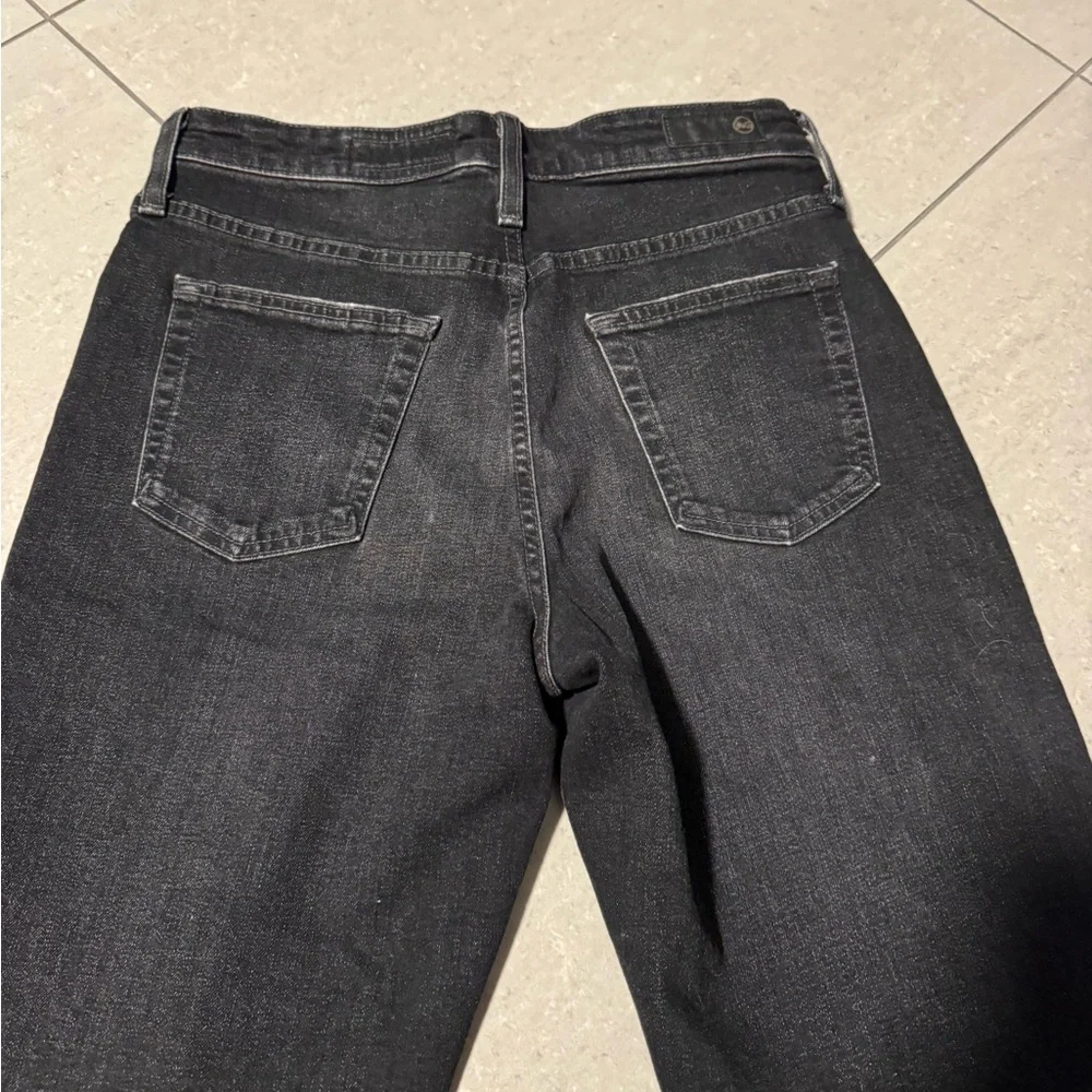 Ag Adriano Goldschmied Black Frayed Hem Denim Chrissy Vintage Bermuda Shorts - Picture 3 of 7